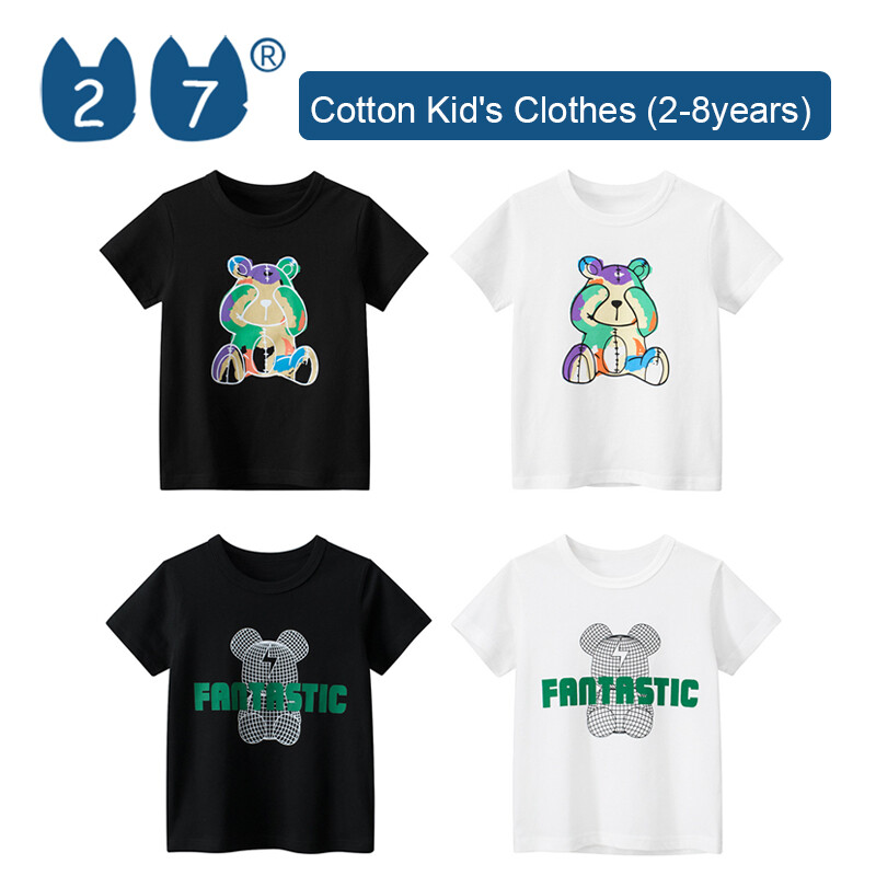 27Kids Store Child's Short Sleeve T-shirt Baby Boys Girls (1Y-8Y) 2023 for kids boys Summer ราคา 159 บาท*ส่งฟรี