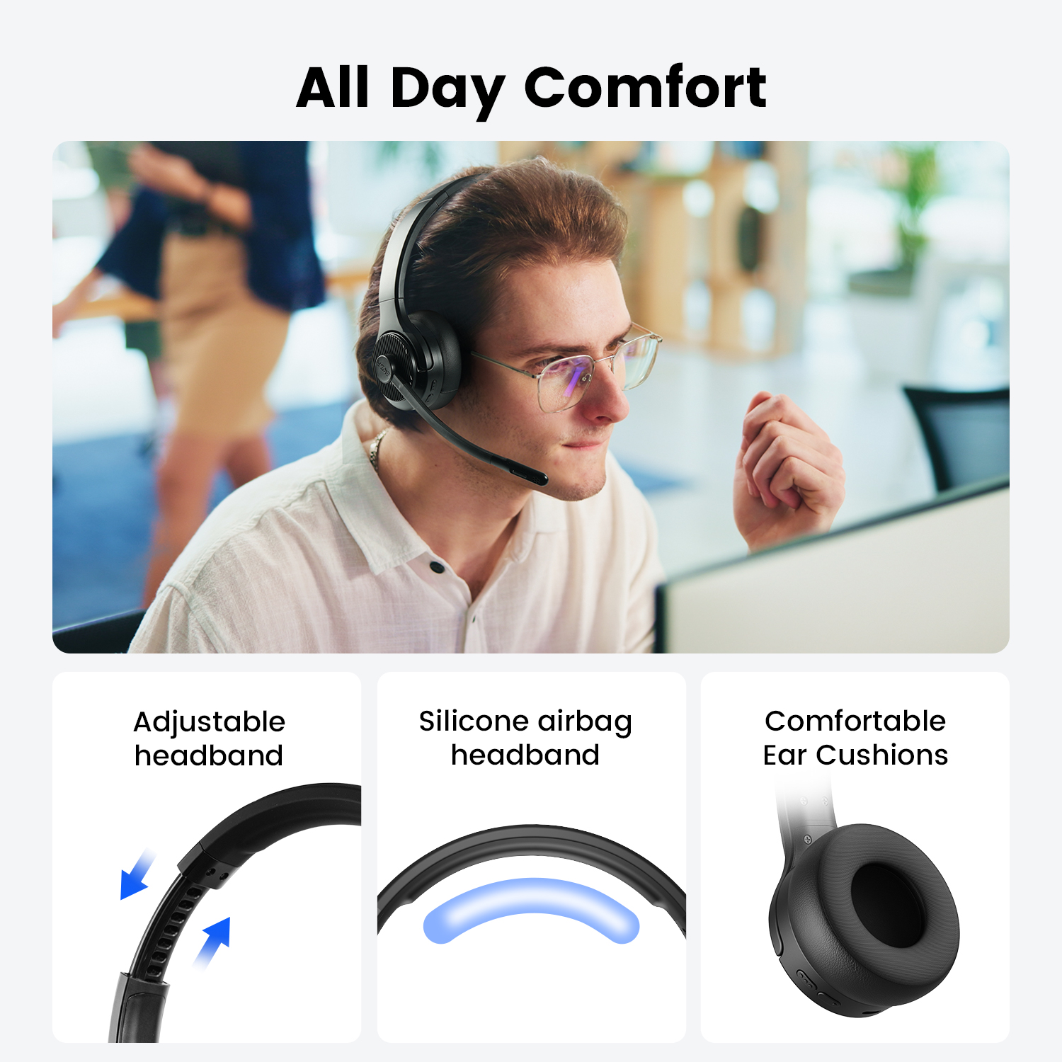 Casque sans fil bluetooth pour bureau avec micro antibruit_voghion.com