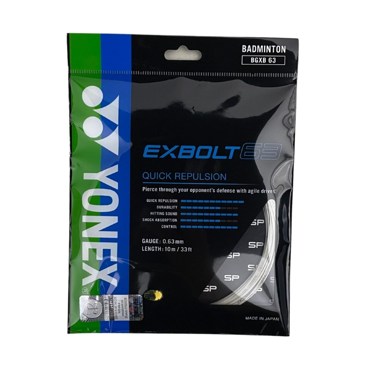 Yonex Exbolt 63 Badminton String - Made In Japan, Quick