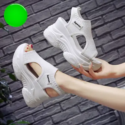 2021 Summer Women's New Bottom Slope Heel Increased Roman Shoes Trifle Sandals (2)