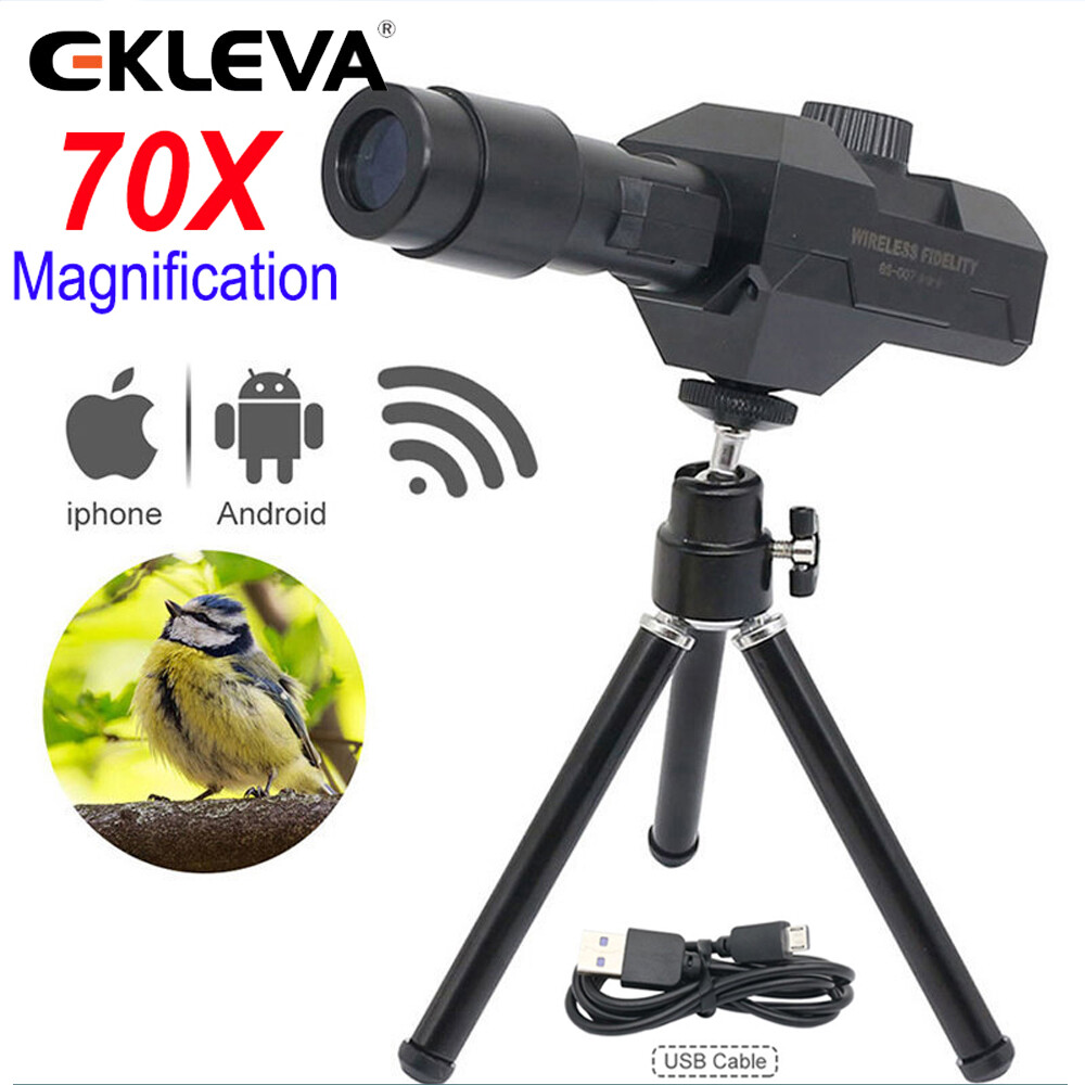 EKLEVA Million Pixel 70X WIFI Digital Telescope Objective Lens Photos Videos Taking APP Control Support Android IOS System With Tripod ราคา 1,558 บาท*ส่งฟรี