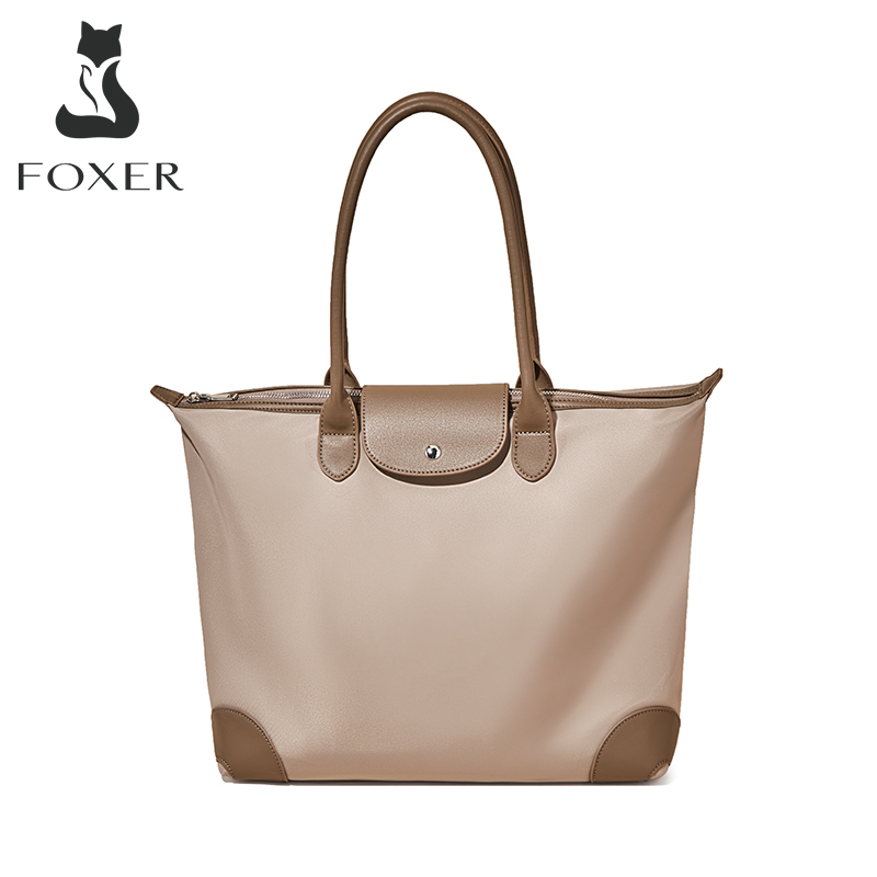 FOXER tote bag for women with zipper large capacity bag for women versatile commuter shoulder handbag for lady office bag ราคา 1,252 บาท*ส่งฟรี