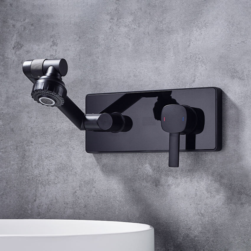 In-Wall Mounted Heat Fusion Full Copper Black Digital Display Ceramic Valve Bathroom Tap Lavatory 2 In 1 Basin Faucets Concealed ราคา 3,990 บาท*ส่งฟรี