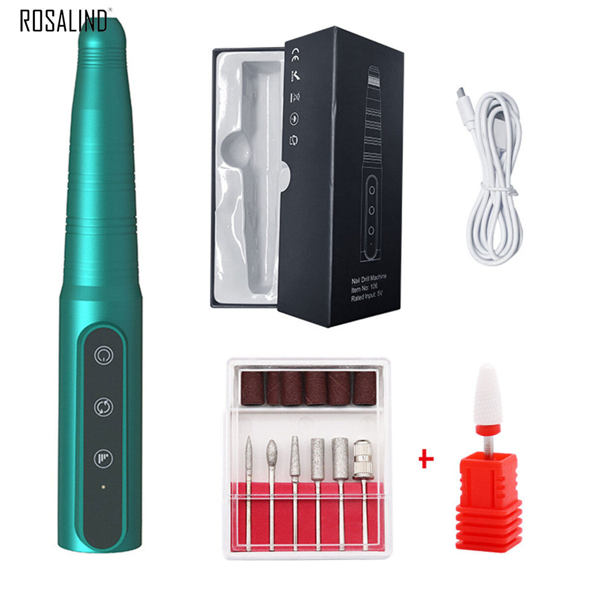 Gambar Rosalind Multifunctional Nail Polisher Manicure Pedicure Remover Tools for Lady Beauty Nail Makeup