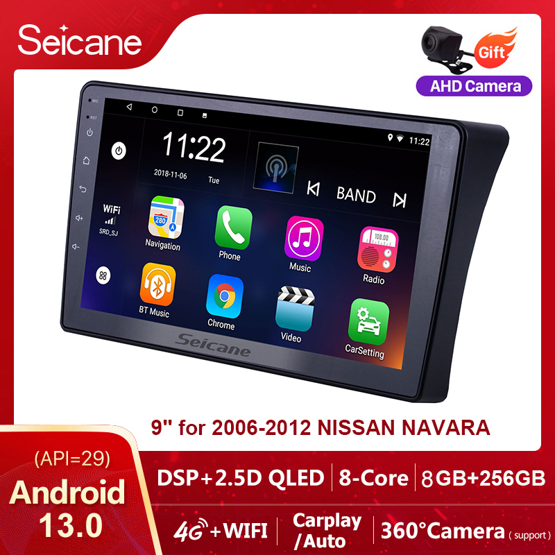 Seicane 9 inch QLED Touchscreen Android 13.0 Car Radio GPS Headunit for 2006 2007-2012 NISSAN NAVARA Radio 2Din AUTO Multimedia Player Support SWC Netflix PlayStore Waze YouTube ราคา 3,700 บาท*ส่งฟรี