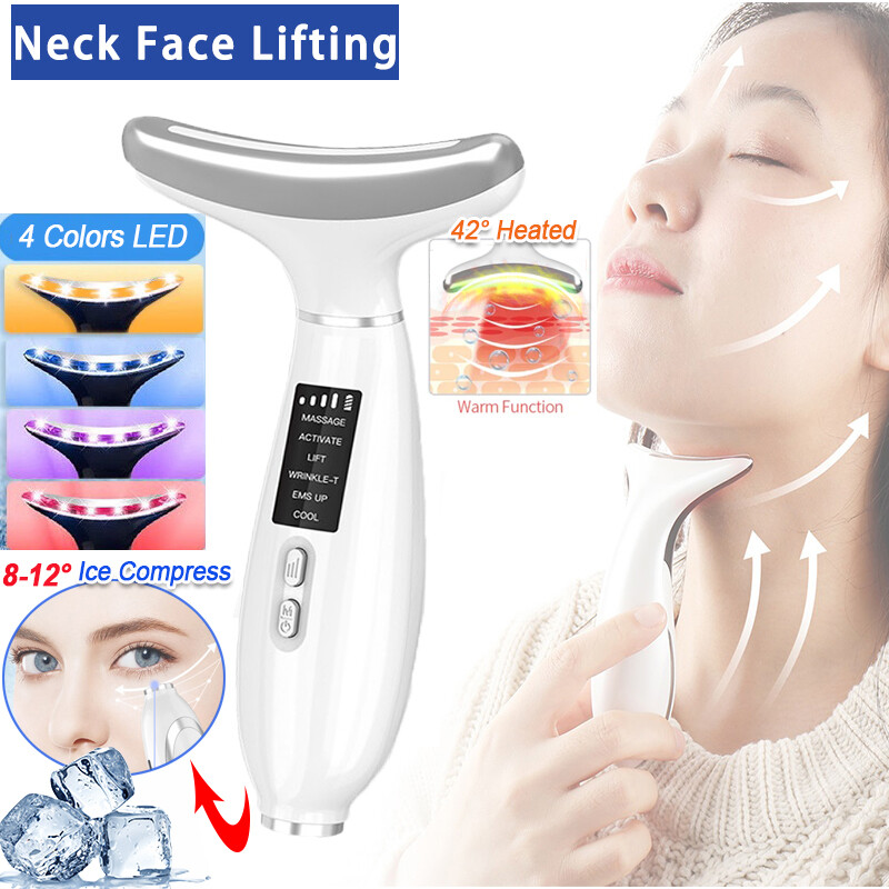  Pastsky EMS Lạnh Nén Nóng Cổ nâng mặt Massager 4 Màu Sắc LED Cổ Công Ty Thắt Chặt Chống-Giảm cằm đôi ngừa nếp nhăn Chống-Lão Hóa Khuôn Mặt Mỏng Vẻ Đẹp 