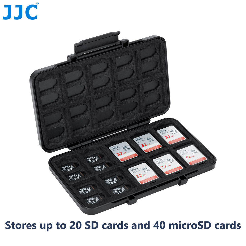 JJC Memory Card Case For Storage 20pcs SD&40pcs MicroSD Cards / 12pcs CFexpress Type-B/XQD Card &24pcs MicroSD Cards / 20pcs CFexpress Type-A &40pcs MicroSD Cards ราคา 380 บาท*ส่งฟรี
