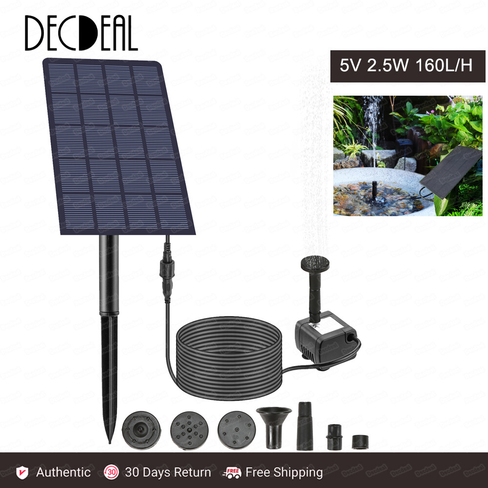 Máy bơm đài phun nước năng lượng mặt trời 2.5w với 4 đầu phun máy bơm nước chìm tự làm bồn tắm chim máy bơm đài phun nước cắm tường cho bể cá vườn hồ bơi bể cá