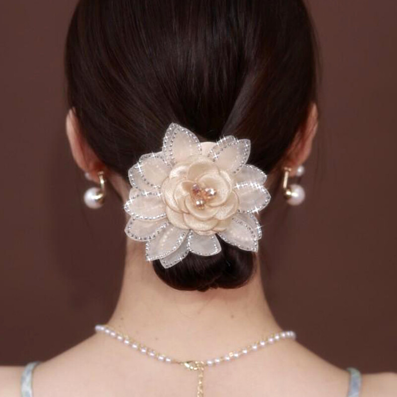 New Elegant Flower Rhinestone Sunflower Hair Tie Hair Rope Hair Accessories