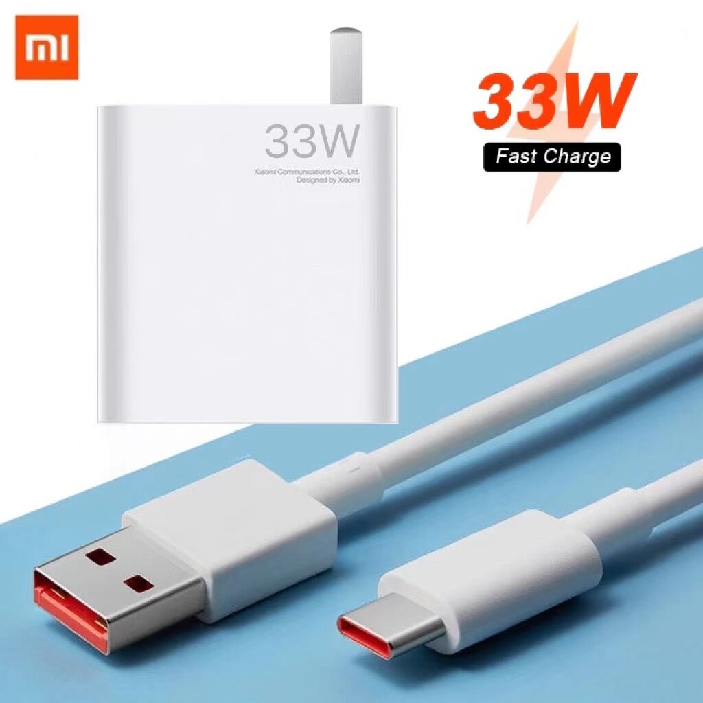 Xiaomi Bộ Sạc Turbo 33W Bộ Chuyển Đổi Sạc Nhanh Cáp USB Type-C Cho Redmi Note 9 10 Pro Poco X3 M3 F3