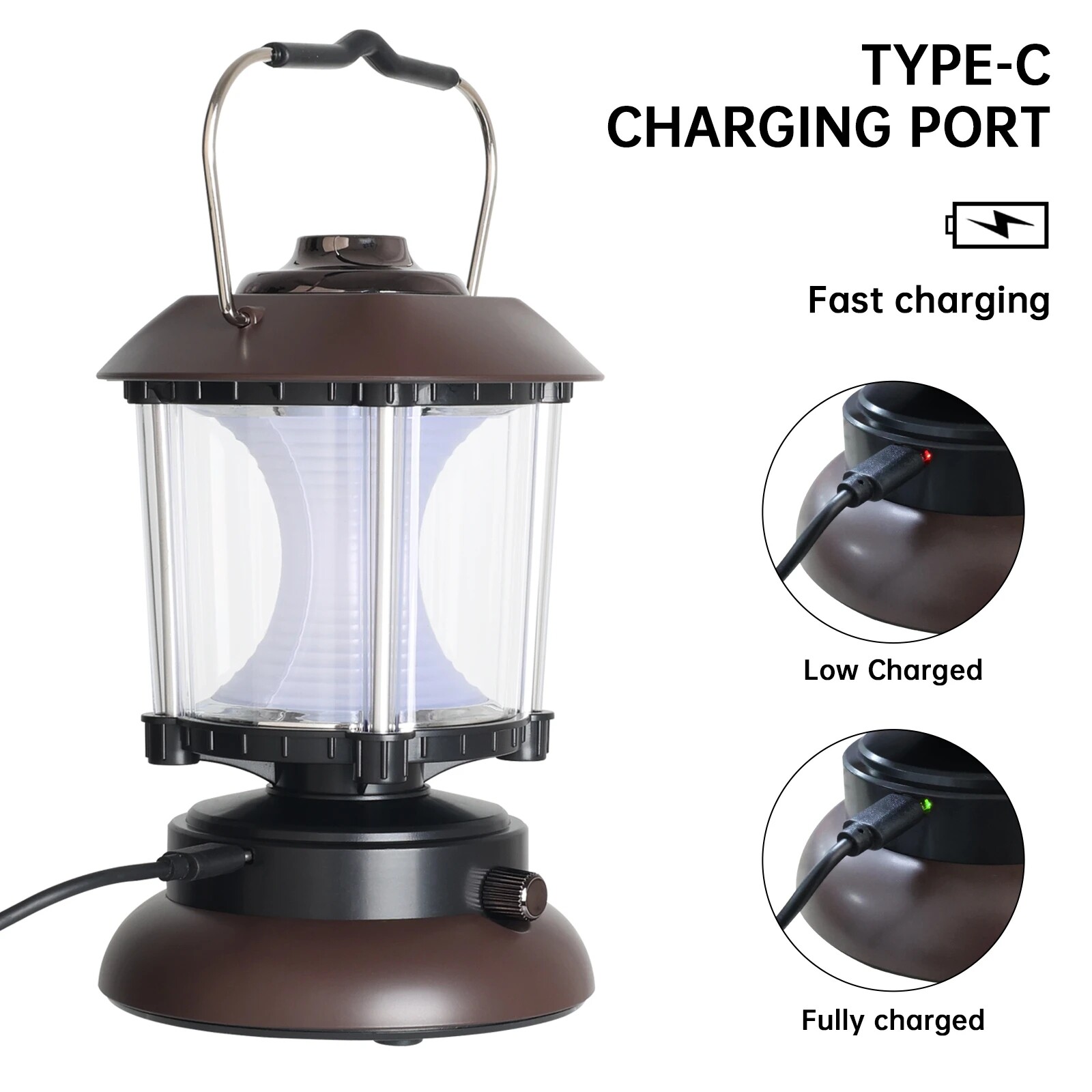 Đèn lồng cầm tay sạc được đèn cắm trại đèn led khẩn cấp usb c đèn lều mờ dần chiếu sáng ngoài trời