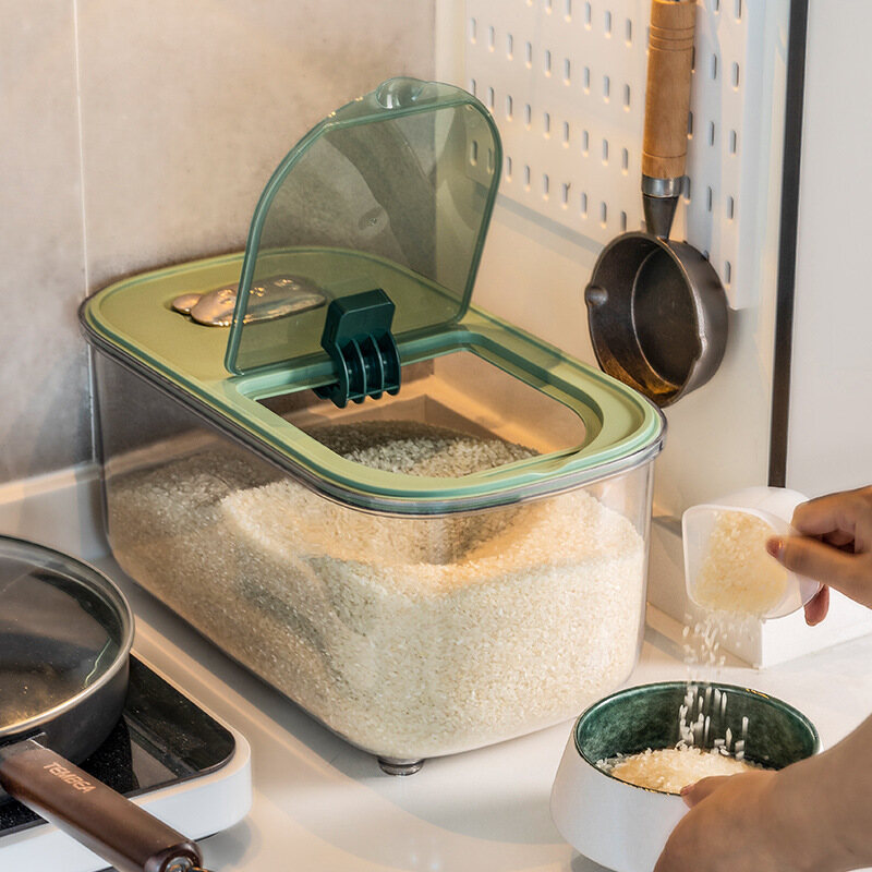 Gambar Rice Bucket Insect proof Moisture proof Sealed Household Grain Storage Box Grain Storage Rice Tank Rice Box Flour Rice Cylinder