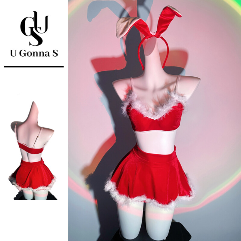 Sexy Giáng Sinh Đồ Lót Phụ Nữ Quần Áo Ngủ Không Tay A-Line V Cổ Backless Red thời trang đàn hồi Hot Ngủ Đảng 2024 Thiết Kế Mới U Gonna S