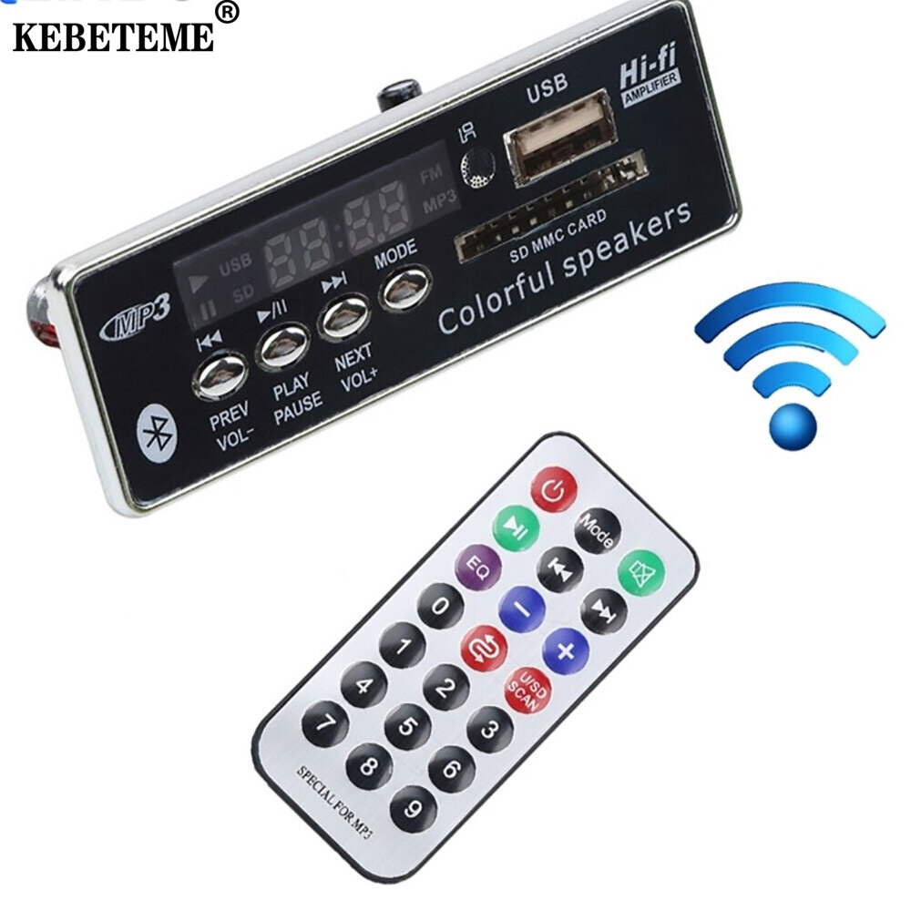 Kebememe dc 12v bluetooth giải mã hội đồng quản trị mp3 wav wma hands-free module giải mã không dây radio fm usb xe