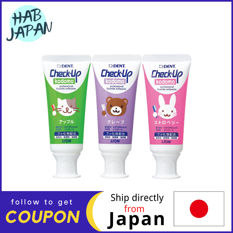 Gambar Lion DENT Check Up Kids Toothpaste Strawberry   Grape   Apple 3 bottles (60g   bottle)?Ship directly from Japan?