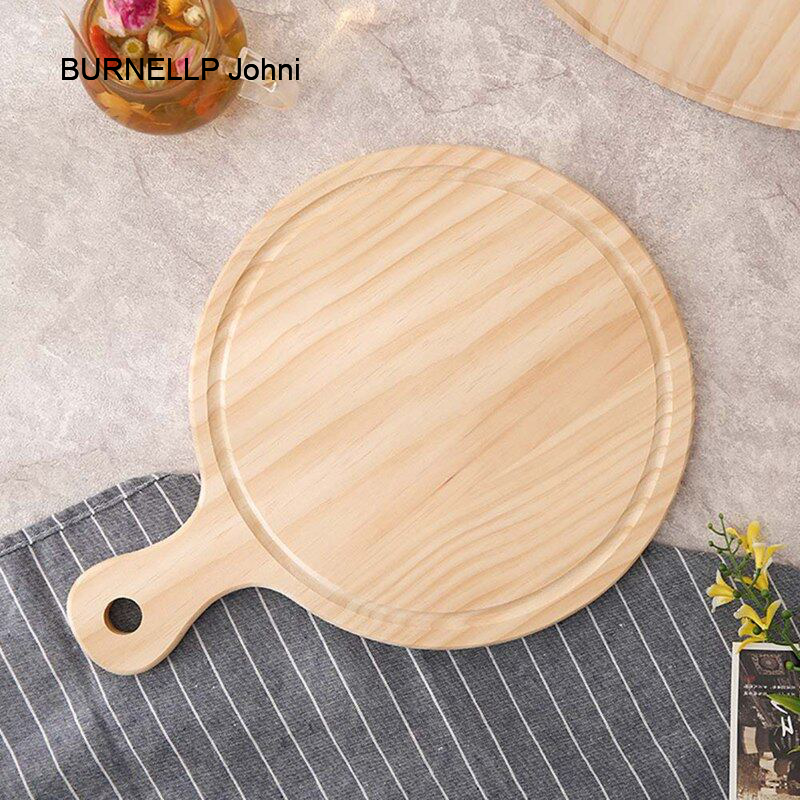 Mái chèo pizza bằng gỗ tròn bền 6/7/8/9/10/12 inch khay cắt gọt 6 kích cỡ