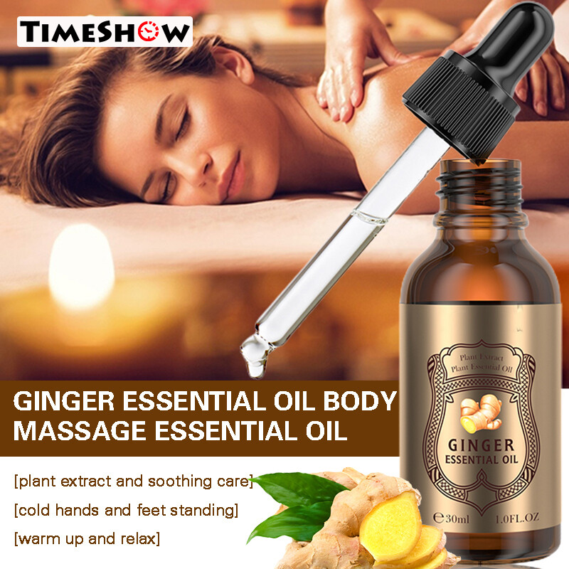 Gambar 30ML Ginger Essential Soothing Relieve Stress Massage for All Skin Types for All Skin Types Ginger Essential Soothing Relieve Stress Massage Professional Body Care Supplies Easy to Use Portable