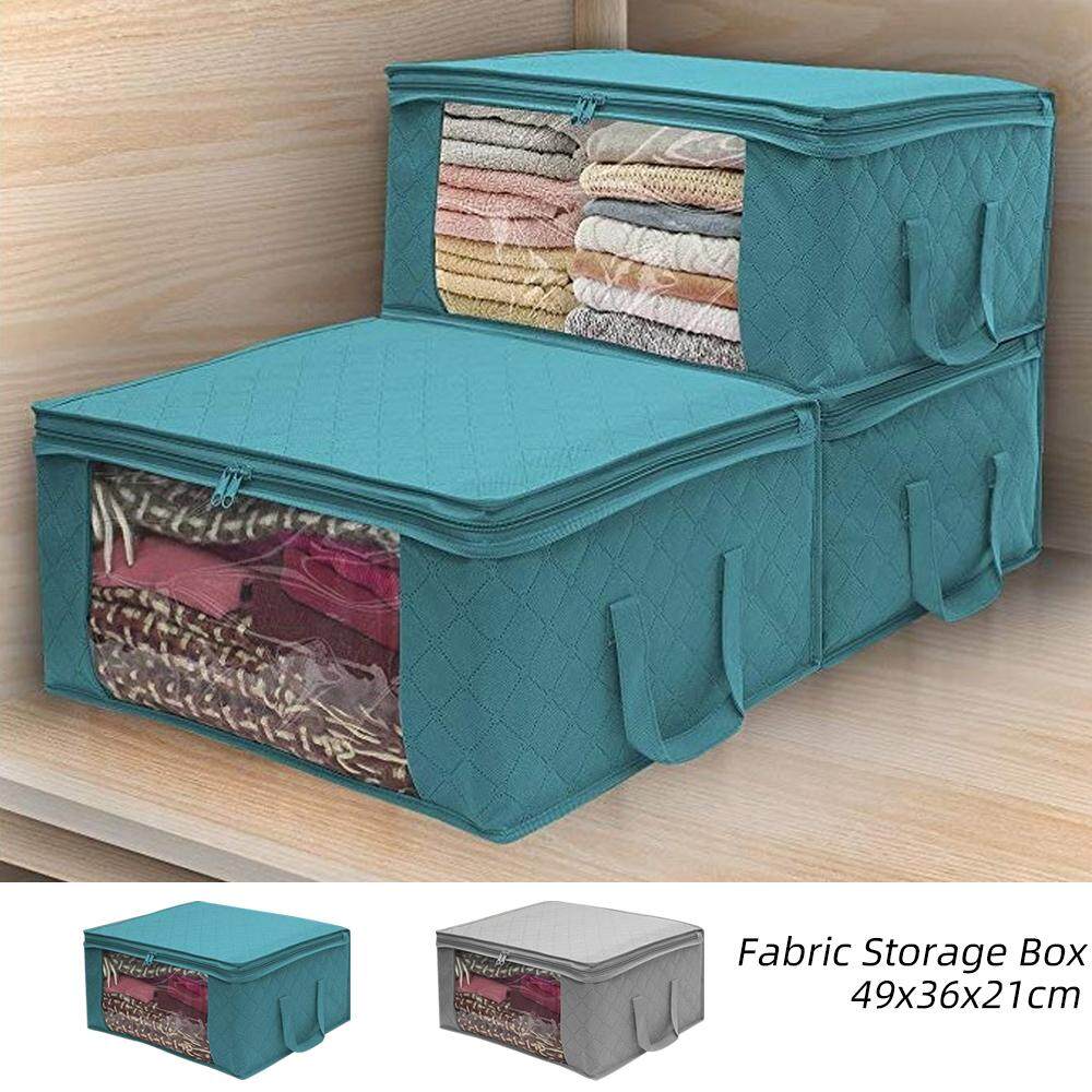 49x36x21cm Non Woven Foldable Quilt Storage Box Large Capacity