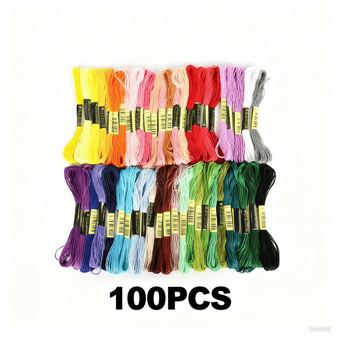 24/50pcs/Bag Randomly Mix Color Floss Cross Stitch Cotton Embroidery Thread Each Color 7.5Meters Cotton Skeins DIY Craft Sewing Tools