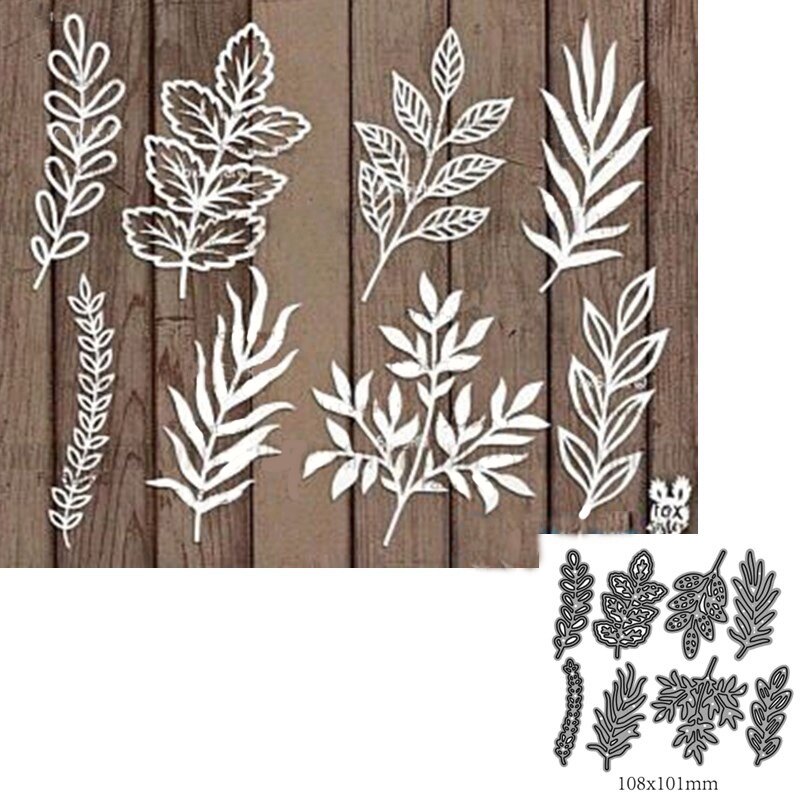 Khuôn cắt kim loại trang trí hình lá khuôn dập nổi thủ công để làm thiệp giấy thủ công làm sổ lưu niệm