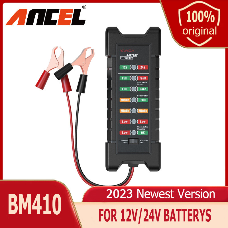 ANCEL BM410 Car Battery Tester Vehicle 12V 24V Digital Detecor 7LED Lights Display Loading Test Alternator Test OBD2 Truck Car Diagnostic Tool Automotive Battery Tester ราคา 160 บาท*ส่งฟรี