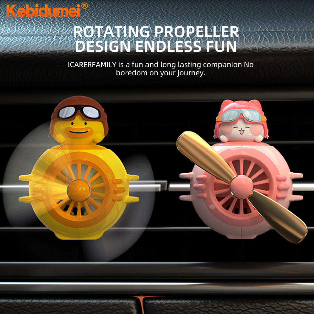 Kebidumei Car Air Freshener Cartoon Pilot Rotating Propeller Outlet Fragrance Cute Cartoon Vent Perfume Diffuser Auto Accessories ราคา 171 บาท*ส่งฟรี