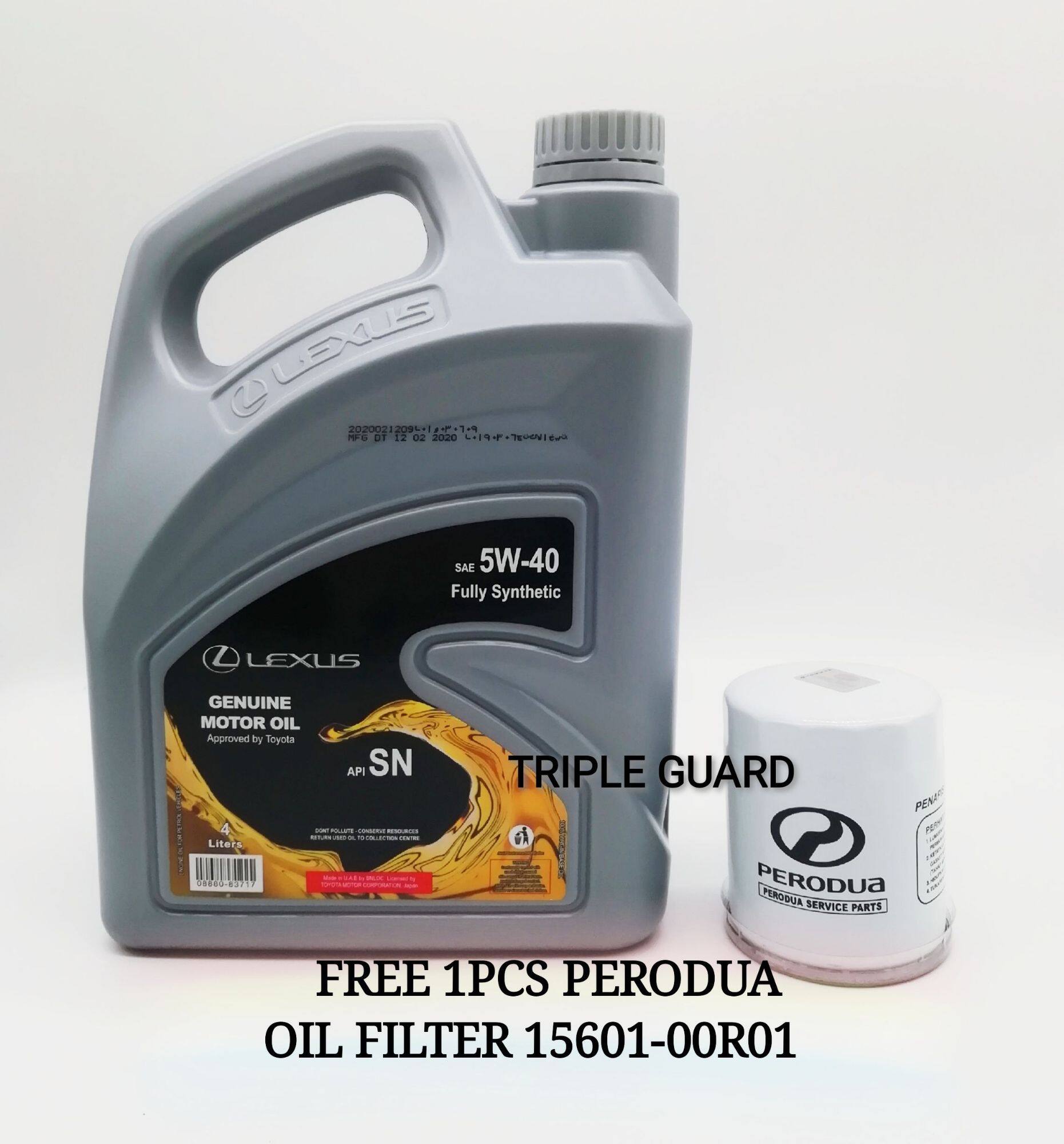 LEXUS FULLY SYNTHETIC 5W40 ENGINE OIL WITH PERODUA OIL FILTER