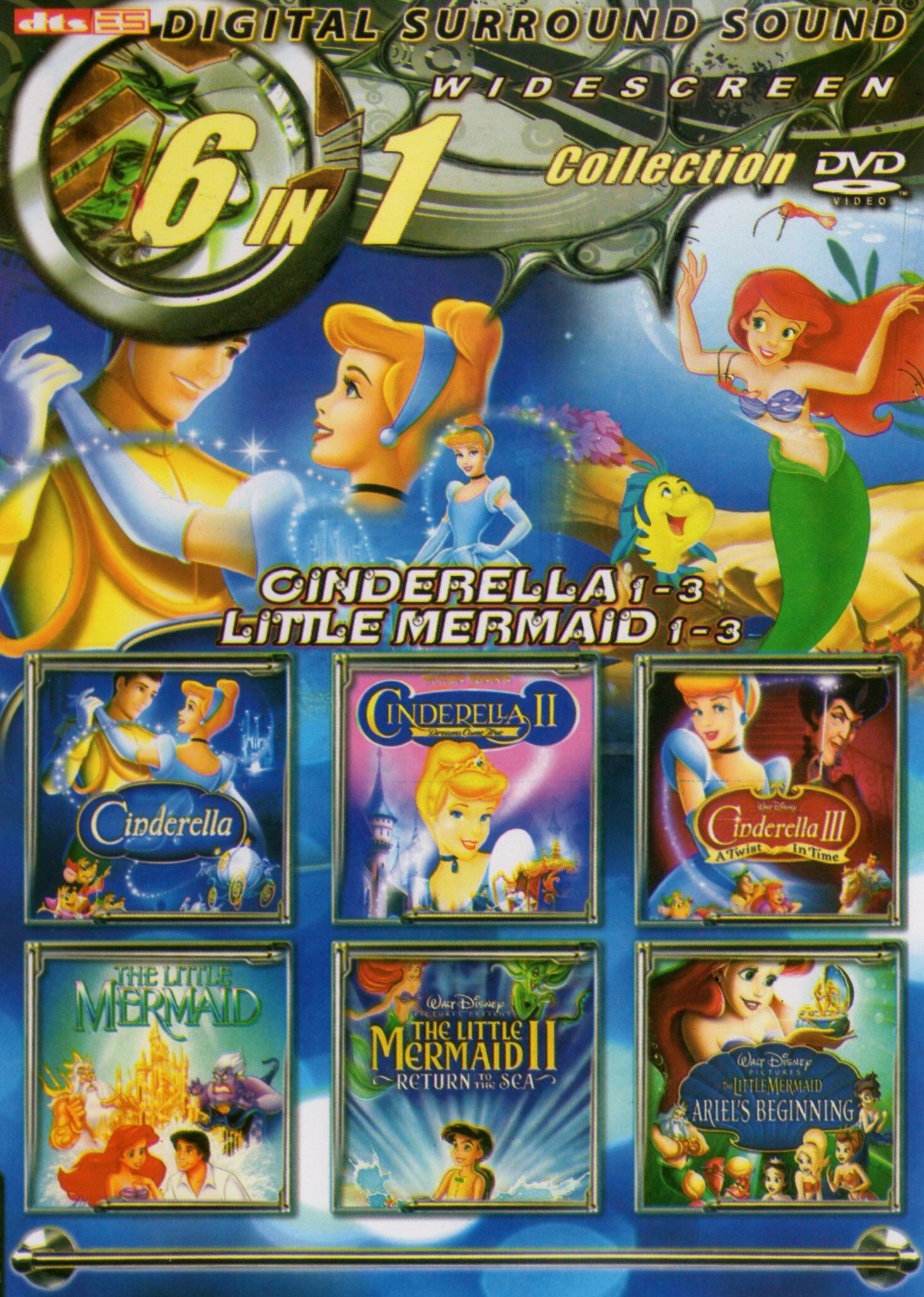 DVD Cartoon Cinderella & Little Mermaid 6 In 1 Collection J 1237 -  Movieland682786 | Lazada