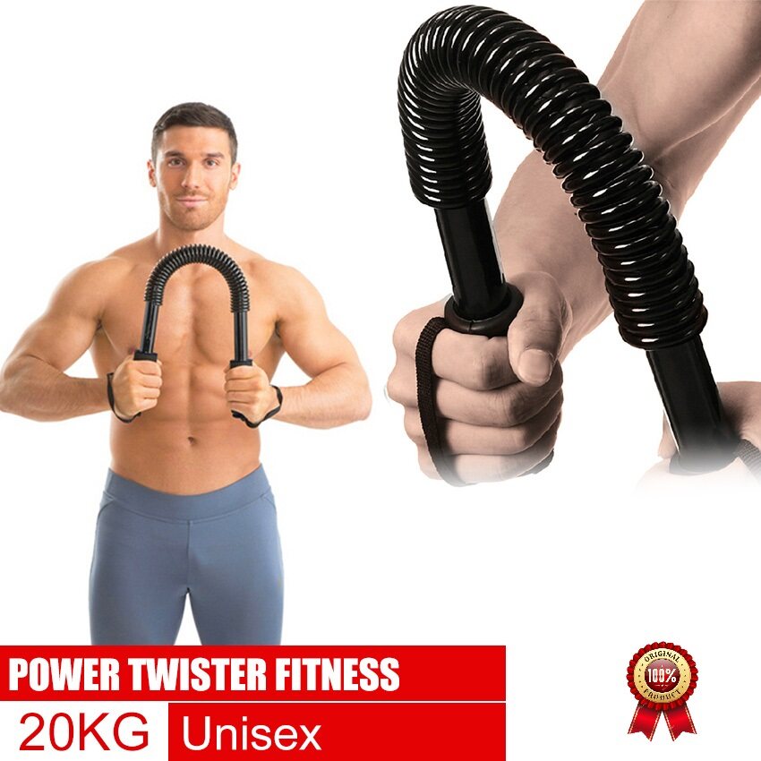 Fitness Curl Spring Training Bar 20kg/30kg/40kg/50kg OUYEE Practical Power Twister Flexible Strength Chest Shoulder Arm Muscular Rod Spring Exerciser Power Wrist Hand Gripper 