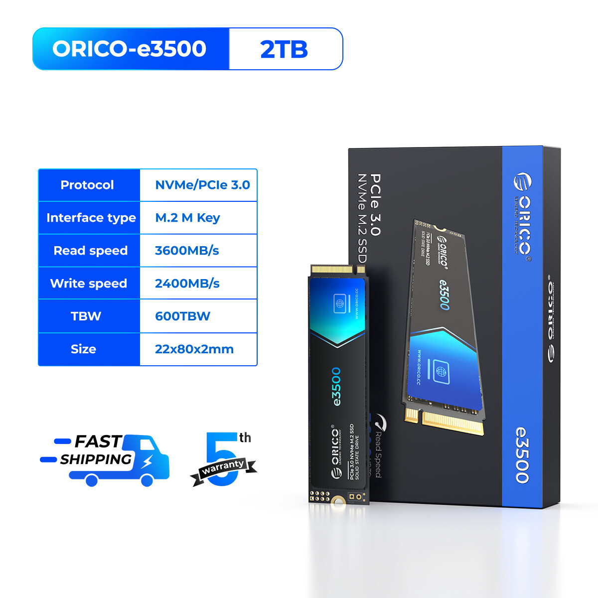 ORICO 3600 MB/giây M.2 2280 NVMe PCIe 3.0 nội bộ SSD 256GB/512GB/1TB/2TB 3D flash NAND NVMe SSD Gen