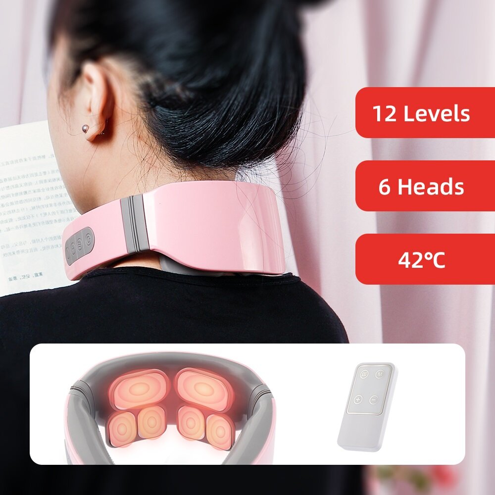 Gambar iebilif Electric Smart Neck Massager U shaped Neck 6 Heads Heating Trainer Relaxation Muscle Massager