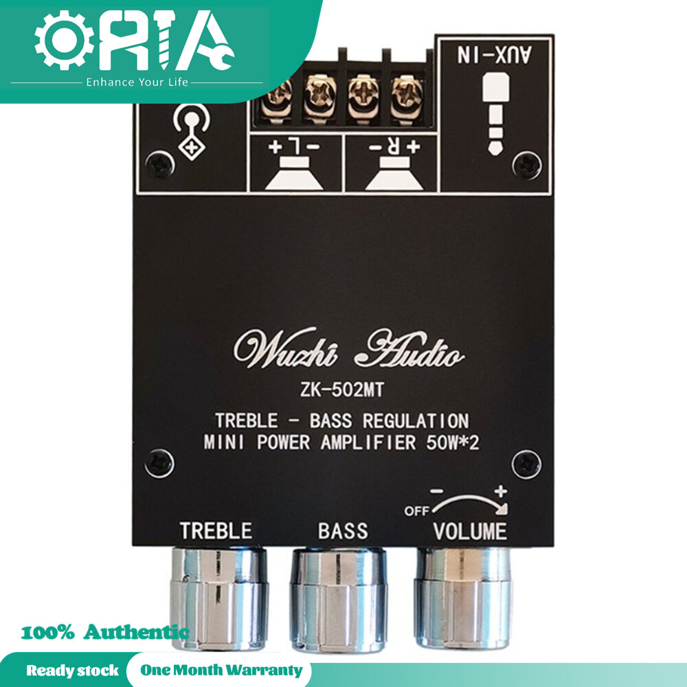 ORIA Bảng Khuếch Đại Bluetooth 5.0 Âm Thanh Stereo 50W * 2.0 Thiết Bị Khuếch Đại Công Suất Kĩ Thuật Số Bảng Khuếch Đại Mô-đun Bảng Mạch Với 2 Kênh Cho Loa Thụ Động (ZK-502MT)