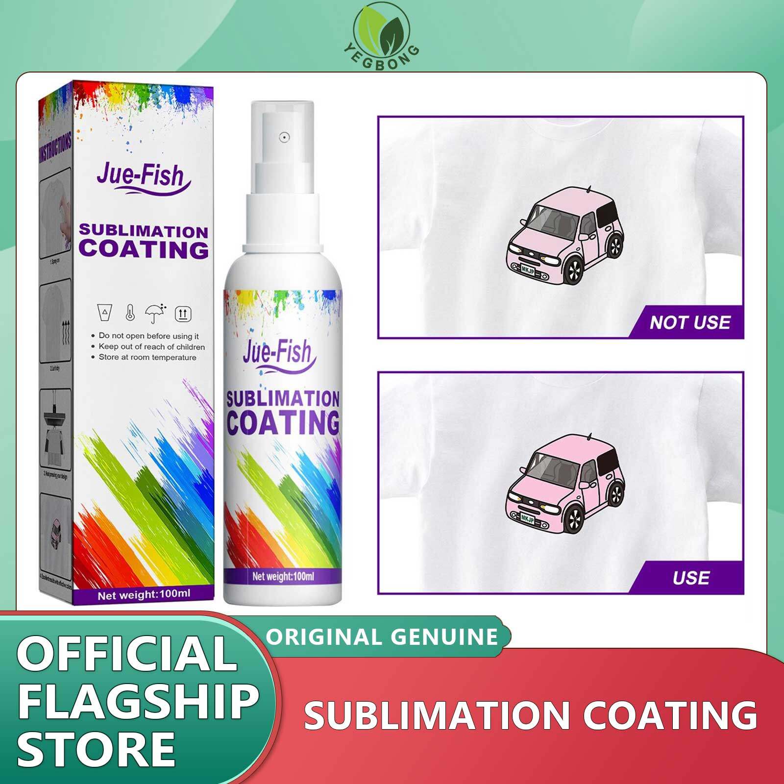 Jue Fish Sublimation Coating Spray 100ml Super Adhesion High Gloss Sublimation Fluid Sublimation Coating Spray Suitable For Pretreatment Of Cotton Materials Such As Clothes All Fabric Quick-drying Spray ราคา 177 บาท*ส่งฟรี