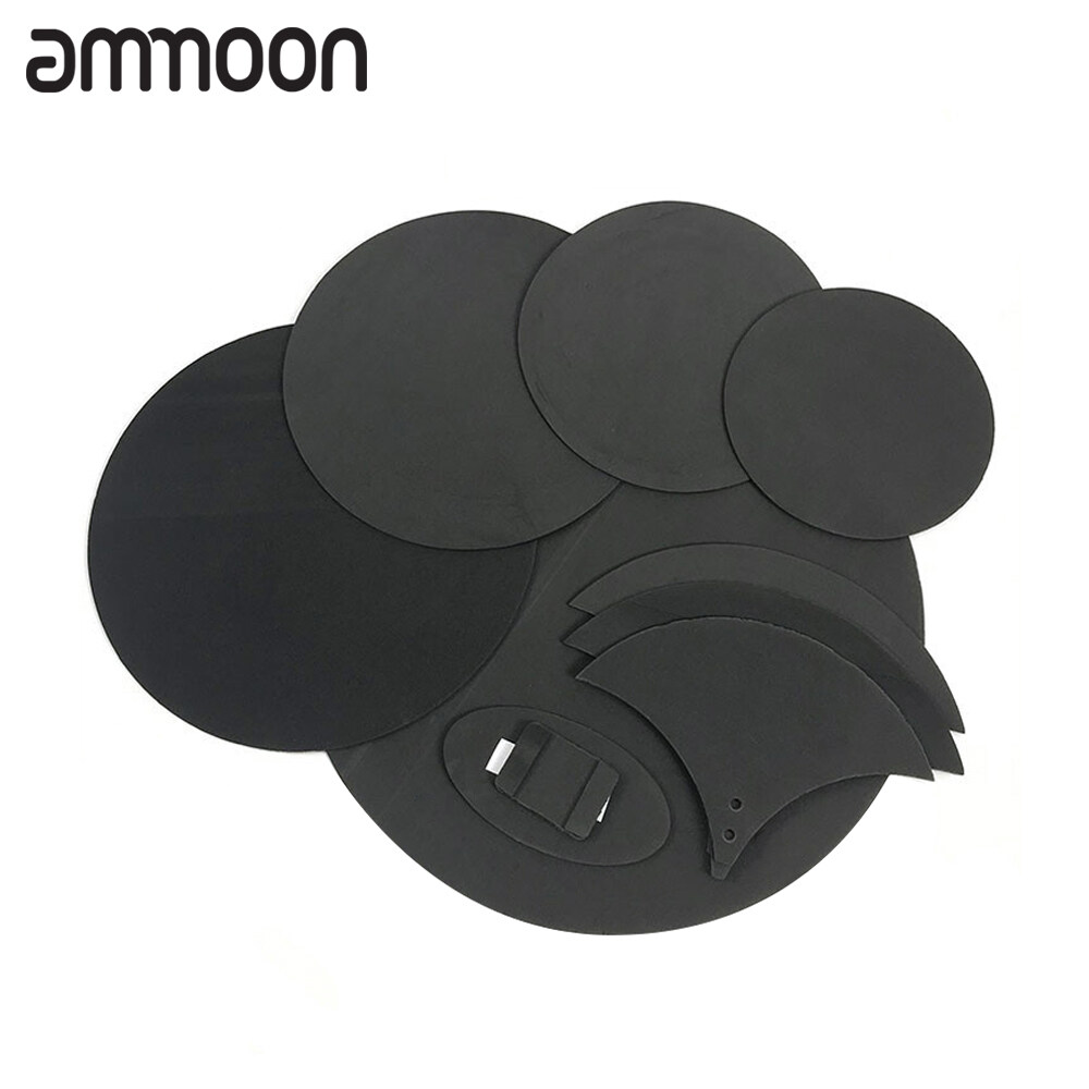 okoogee8 Piece Drum Set Silencer Practice Mute Pads Mutes for 5 Drums & 3