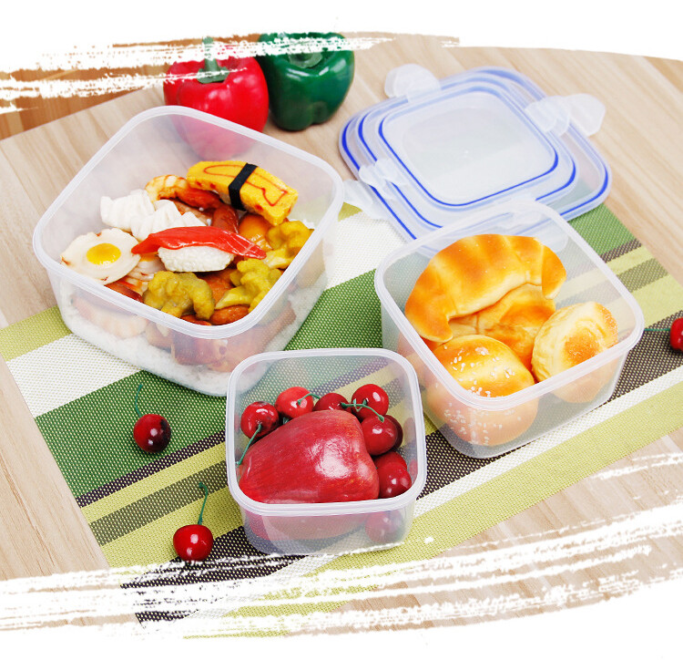 Gambar 500 1100 2200ml Plastic Bento Box Outdoor Picnic Snack Meal Storage Container Food Prep Lunch Box For Kids School Dinnerware Se