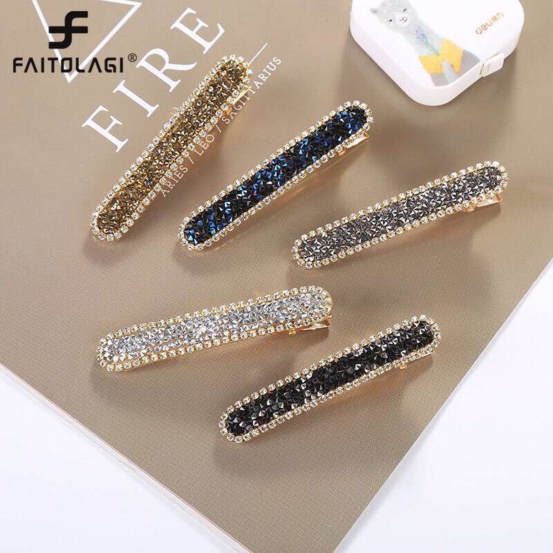 Faitolagi kẹp tóc cho bé gái kẹp tóc đính pha lê sáng bóng kẹp tóc đính đá nhiều màu sắc hàn quốc kẹp tóc mái đơn giản hai bên