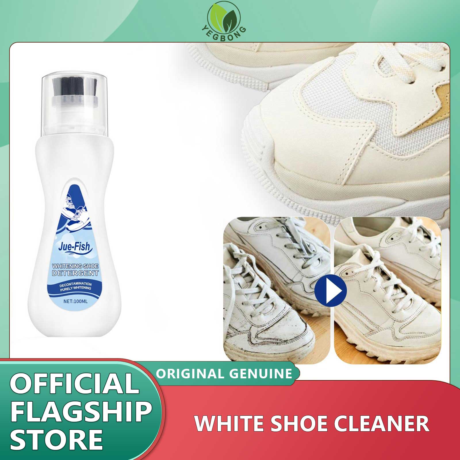 Jue-Fish White Shoe Whitener Artifact White Shoe Cleaner For Casual Tool Whiten Cleaning Shoe Sneakers Refreshed Leather 100ml No-washing White Shoes Foam Cleaning Brightene Cleaner White Shoes Cleaner Whiten Refreshed Polish Cleaning Tool ราคา 163 บาท*ส่งฟรี