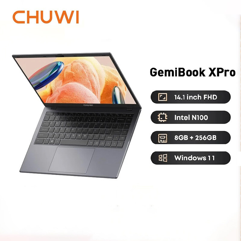 CHUWI GemiBook XPro Laptop Intel N100 Graphics 600 GPU 14.1-inch Screen loptops on sale original 8GB RAM 256GB SSD With Cooling Fan mini laptop windows 11 Notebook ราคา 9,299 บาท*ส่งฟรี