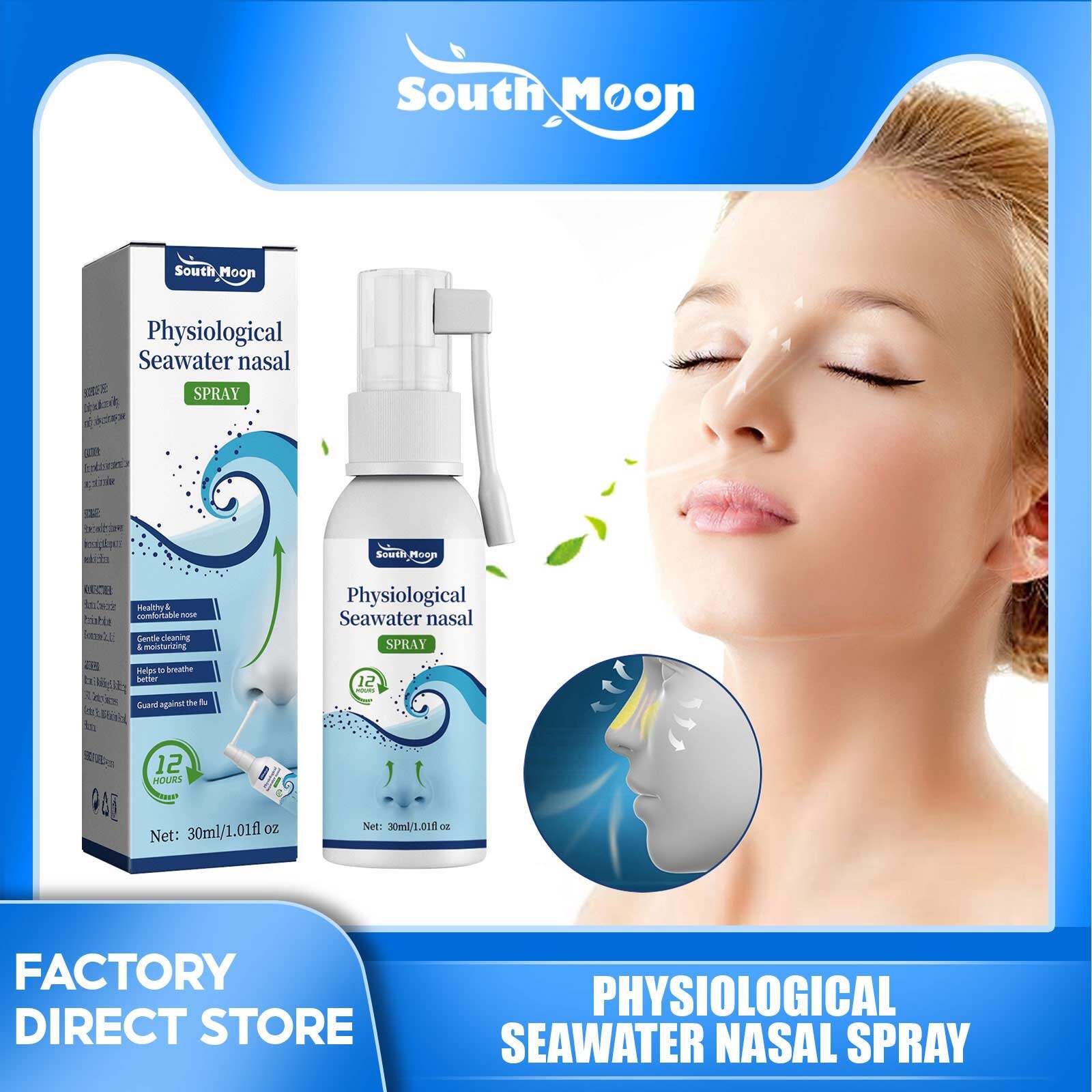 【Bán Chạy】nước Muối Nam Moon Nước Biển Sinh Lý Xịt Dưỡng Ẩm Xịt Mũi Nhanh Relief Xịt Mũi Cho Dị Ứng Xoang Ngáy To Giảm Nghẹt Mũi Sổ Mũi Khô Ngứa Viêm Mũi Nhẹ Nhàng Làm Sạch Chăm Sóc Sức Khỏe Mũi (30Ml)