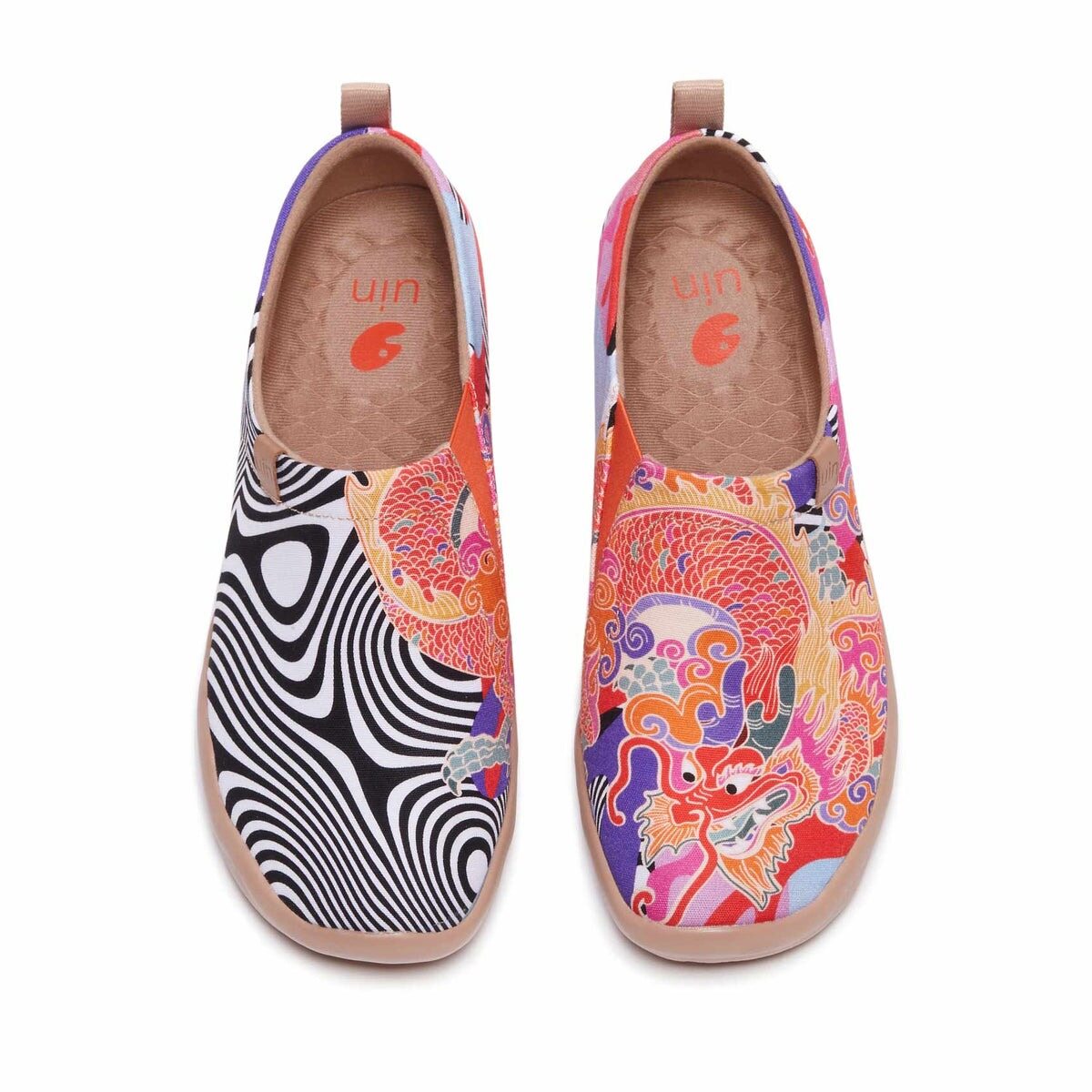 UIN Toledo I Women's Lightweight Loafer Slip Ons Walking Casual Art Travel Shoes-Flying Dragon ราคา 4,750 บาท*ส่งฟรี