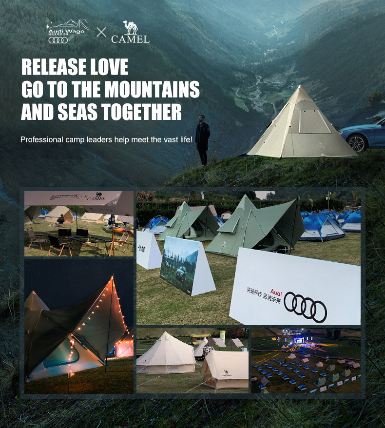 CAMELCROWN 4-5 persons Inflatable Travel Resident Tent Outdoor Selfdriving Rainproof Windproof Camping Two-room And One-Hall Multi-Person Tent