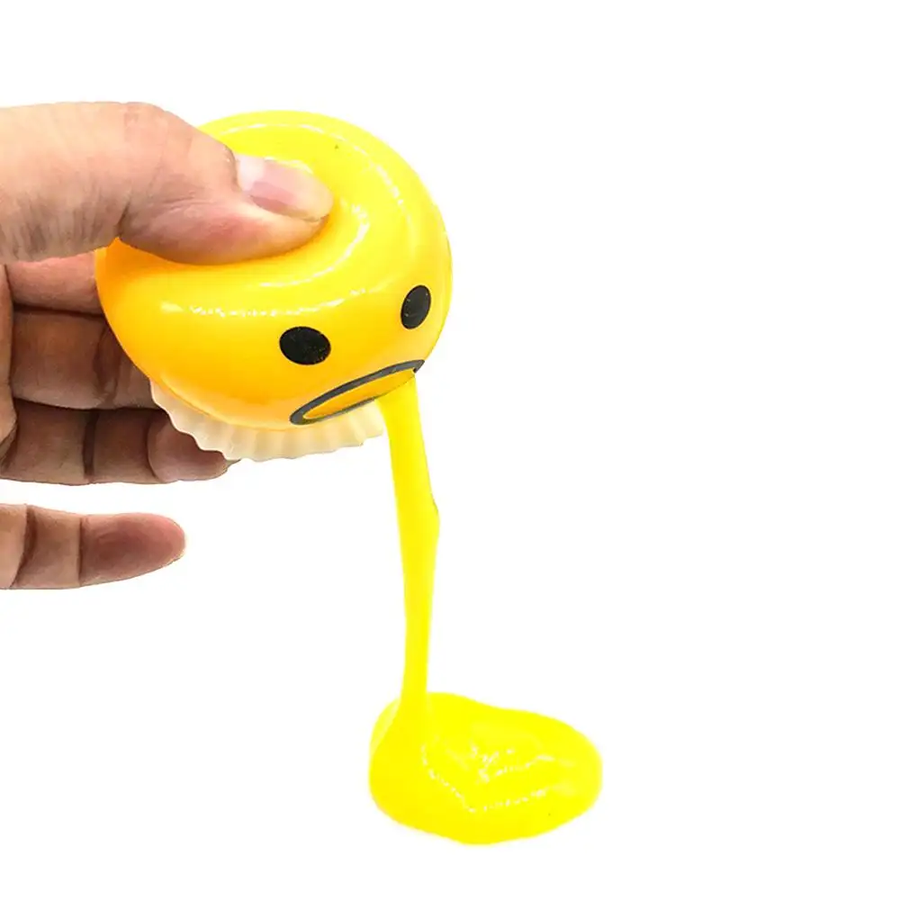 squishy puking egg yolk stress ball