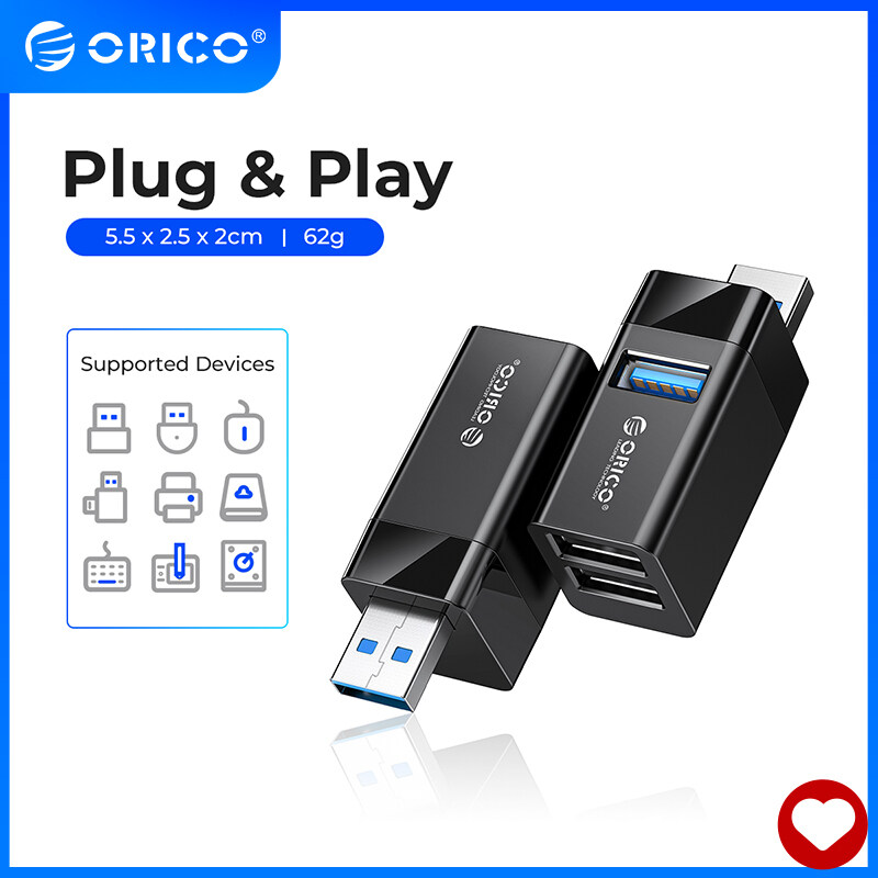 ORICO Hub USB 3.0 Hợp Kim Nhôm Bộ Chia USB Không Dây Bộ Mở Rộng Máy Tính Xách Tay 3 Trong 1 Máy Vi Tính Cho Máy Tính Xách Tay Phụ Kiện (MINI-U32L)