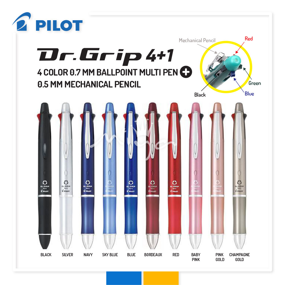 Pencil 0.5mm EF Pilot Dr ICE BLUE Grip 4+1 Multi Ball Point Pen