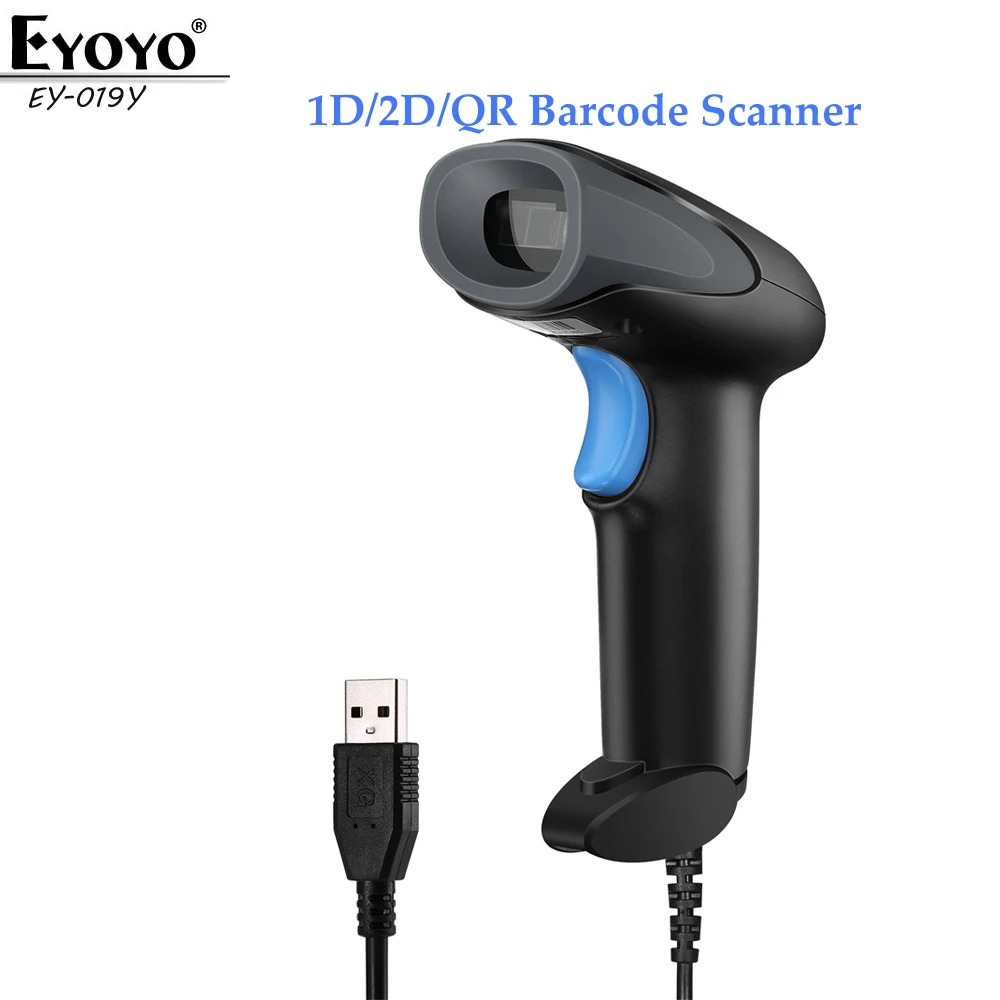 Eyoyo Wired 1D 2D QR Barcode scanner USB Wired Handheld DataMatrix PDF417 Maxicode Bar Code Reader Screen Scanning For Store ราคา 608 บาท*ส่งฟรี