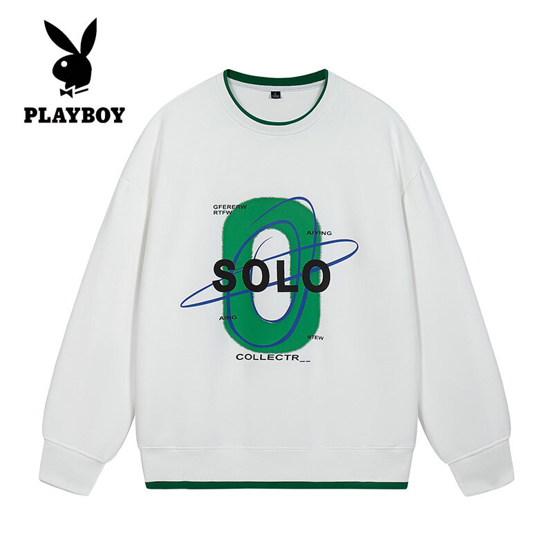 PLAYBOY Áo Thun Nhãn Hiệu Thời Trang Dài Tay Thường Ngày Chính Hãng Cổ Tròn Dài Tay Áo Len Dài Tay