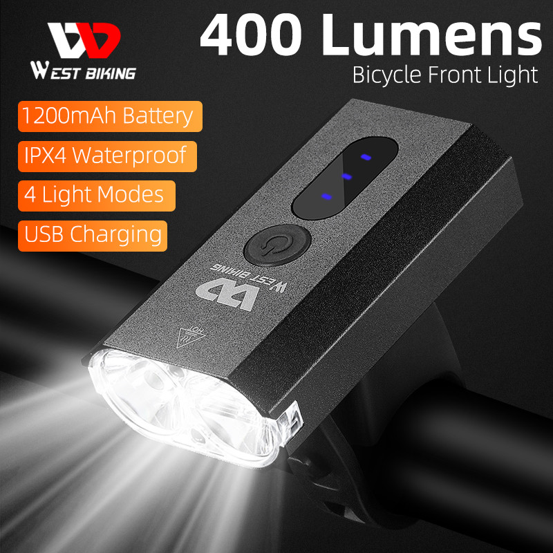 West biking đèn pha xe đạp đèn pin xe đạp chống nước sạc usb đèn trước xe đạp leo núi hợp kim nhôm kèm hạt đèn đôi phụ kiện xe đạp