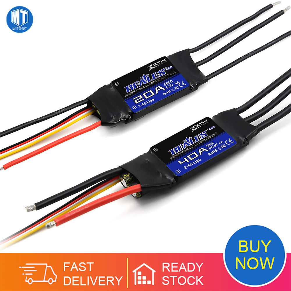 Ztw beatles g2 32 bit esc 20a 30a 40a 50a 60a 80a 100a 2-4s / 2-6s sbec 5v/6v 8a bộ điều khiển tốc độ không chổi than cho máy bay rc dron