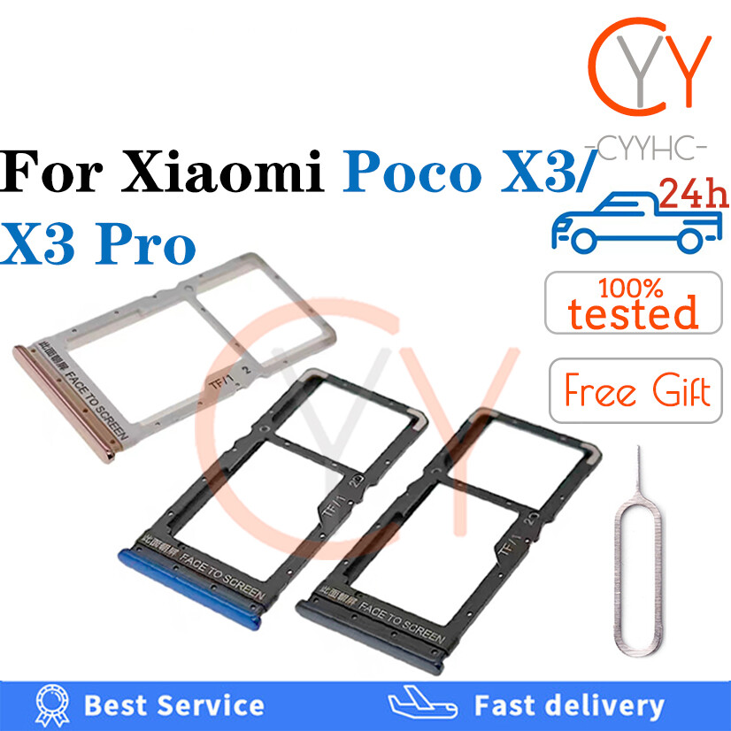 Khay đựng thẻ sim cho xiaomi poco x3 pro / x3pro bộ chuyển đổi thẻ sim thẻ sim với khay đựng thẻ micro sd bộ chuyển đổi khe cắm bộ phận thay thế