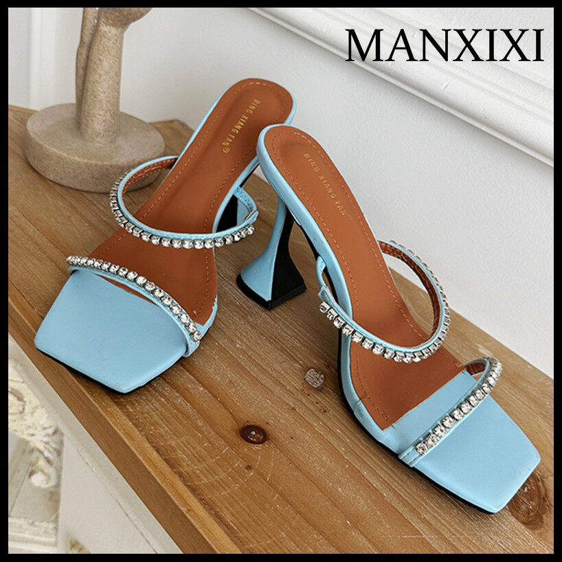 MANXIXI Thời Trang Phụ Nữ Cao Gót 3.54 Inches Ngọc Trai Đẹp Dép (Kích Thước 35-40)